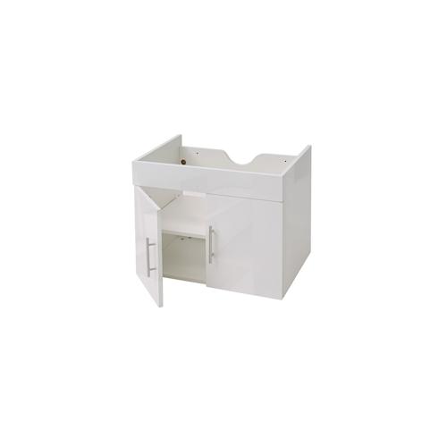 Waschbeckenunterschrank HWC-D16, Waschtischunterschrank Waschtisch Unterschrank Badmöbel, FSC® hochglanz 60cm ~ weiß