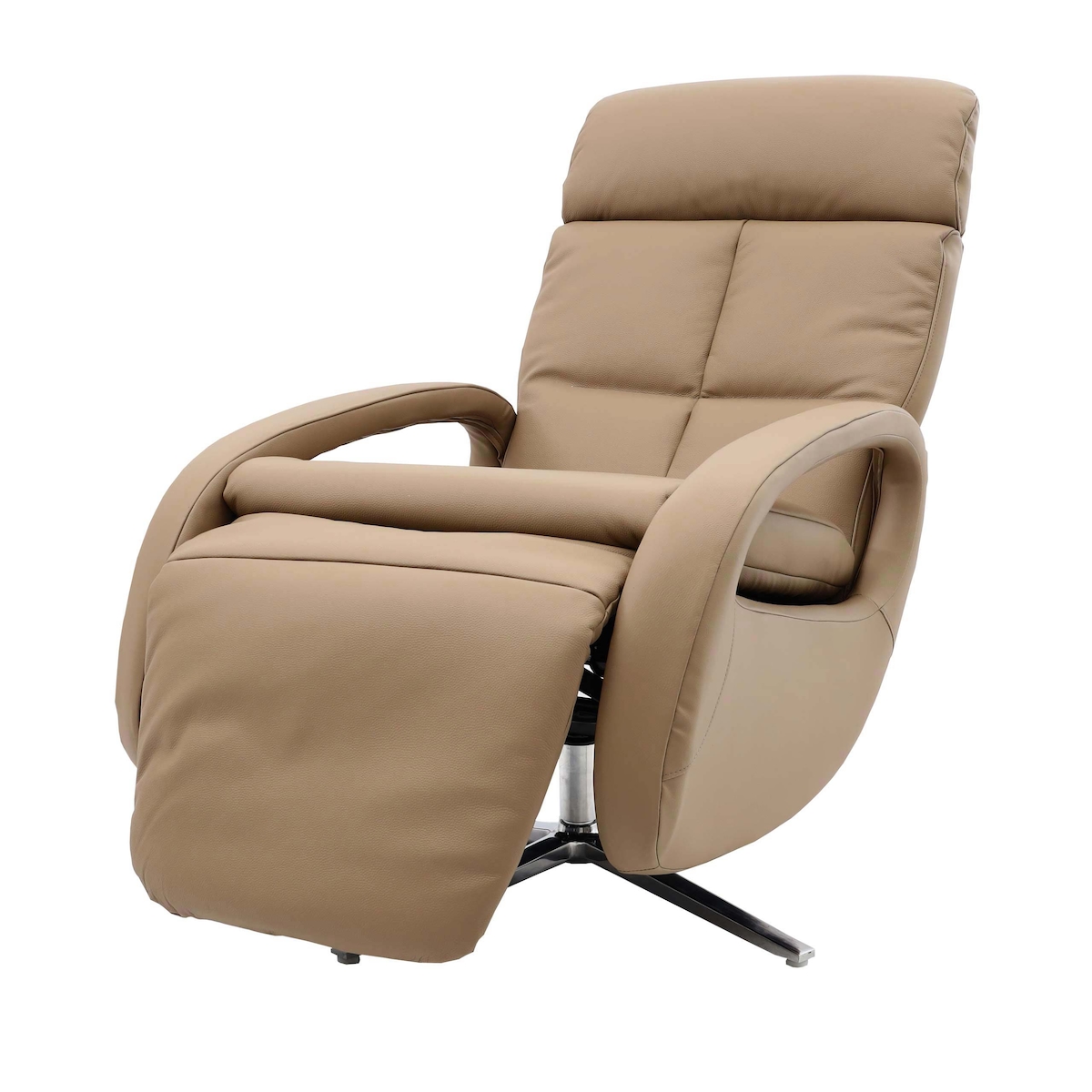 Mendler Relaxsessel HWC-L11, Design Fernsehsessel TV-Sessel Liegesessel, Liegefunktion drehbar, Voll-Leder ~ taupe Image