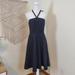 J. Crew Dresses | J.Crew Embossed Cotton Aubrey Black Halter Dress! Size 6. | Color: Black | Size: 6