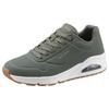 Sneaker SKECHERS "Uno - Stand on Air", Herren, Gr. 41, grün (olivgrün), Lederimitat, sportlich, Schuhe, Freizeitschuh, Halbschuh, Schnürschuh mit Air-Cooled Memory Foam