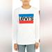 Levi's Shirts & Tops | Levis Logo Unisex Longsleeve White Tee In Sz Boys Xl | Color: White | Size: Boys Xl, Unisex, Sm Woman