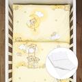 Baby Comfort 4 Piece Toddler Kids Cot Bed Set 120x90 cm Duvet Pillow Duvet Cover Pillowcase (Ladders Yellow)