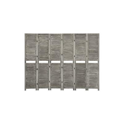 vidaXL 6-tlg. Raumteiler Grau 214x166 cm Massivholz Image
