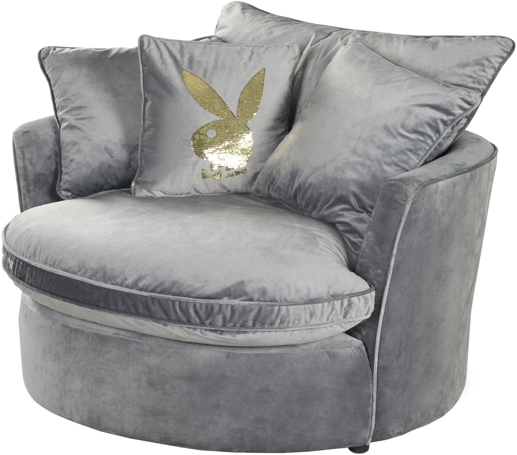 Drehsessel PLAYBOY "ELOISE", anthrazit, B:110cm H:88cm T:110cm, Sessel, Drehsessel