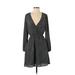 Gap Casual Dress - A-Line Plunge Long sleeves: Black Dresses - Women's Size X-Small