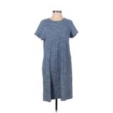 Indigo Casual Dress - Shift Crew Neck Short sleeves: Blue Marled Dresses - Women's Size Small