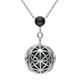 Platinum Whitby Jet Diamond Sphere Cage Necklace