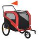 PawHut 2 in 1 Dog Bike Trailer Pet Stroller for Large Dogs with Hitch, Quick-release 20" Wheels, Pet Bicycle Cart Trolley Carrier for Travel, Red