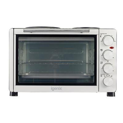 30 Litre Mini Oven With Double Hotplates White