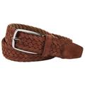 Belts Veloursleder-Flechtgürtel, 100 cm - Dunkelbraun, Herren, aus Leder