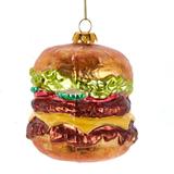 Double Cheeseburger Christmas Holiday Ornament Glass Kurt Adler - Multi