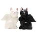 Black and White Angel Kity Cats Salt and Pepper Shaker Set - Black,White
