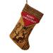 Kurt Adler Woodland Deer Lodge Design Merry Holiday Stocking - Brown
