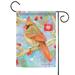 Orange & Blue Noel Cardinal Christmas Outdoor Garden Flag 18" x 12.5"