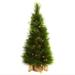 3' Pre-Lit Artificial Christmas Tree with Burlap Bag, Clear Lights - 3 Foot