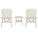 3-Pieces Hollow Design Retro Outdoor Patio Table Chair Sets for 2, Conversation Chair Sets with Open Shelf & Widened Seat