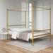 Full Size Four-Post Metal Canopy Bed Gold