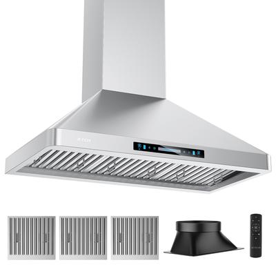 IKTCH 36 inch Vent Wall Mount Range Hood - Powerful 900 CFM Stainless Steel Chimney Vent for Clean Air and Modern Style - 36''