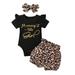 VerPetridure Flowy Jumpsuits for Girls 10-12 Infant Baby Girls Letter Romper+Leopard Shorts+Headbands Outfits Set