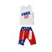 Rovga Boys 2 Piece Outfit Kids 4Th Of July Sleeveless Independence Day T Shirt Tops Shorts Outfits Set Boy Outfits