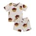 Rovga Boys 2 Piece Outfit Short Sleeve Clothing Children Kids Pajamas Boy S Sleepwear Cartoon Tops Shorts Outfits Monkey Boy Outfits
