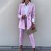 Leesechin Blazers for Women Fashion Casual Loose Solid Color Suit Suit Office Two-piece Suit on Clearance