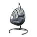 Hanging Swing Chair with Stand PE Wicker Swing Egg chair with Antracite Color Cushion Wicker Rattan Hanging Chair with Cushion for Indoor Outdoor Garden