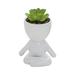 Cute Figure Ceramic Doll Flower Pot Decoration Planter Succulents Flower Cactus Bonsai Bonsai Planter Container Creative Design For Home Office Decoration Small Garden Flower Indoor Self Watering