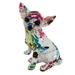 Dog Figurines Home Decor Graffiti Chihuahua Statue Resin Ornament Multicolor Animal Statue Decor Dog Sculpture for Shelf Living Room Office Spotted Graffiti