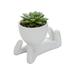 Cute Figure Ceramic Doll Flower Pot Decoration Planter Succulents Flower Cactus Bonsai Bonsai Planter Container Creative Design For Home Office Decoration Small Garden Flower Indoor Self Watering