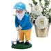 AIXING Golf Gnomes Statues Golf Playing Fairy Garden Dwarfs Figure Resin Funny Garden Welcome Figurines for Outdoor Patio Lawn Yard Art Winter Golf Garden wondeful