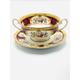 "An Elegant Royal Albert \"Lady Hamilton\" Double Handled Coupe & Underplate / Fine Dining Soup Bowl and Saucer"