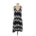 H&M Casual Dress - Shift: Black Chevron/Herringbone Dresses - Women's Size Small