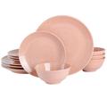 Gibson Elite 12 Piece Stoneware Dinnerware Set in Soft Purple Speckle Ceramic/Earthenware/Stoneware in Pink | Wayfair 950119103M