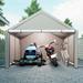 LZBEITEM 10 Ft. W x 10 Ft. D Portable Storage Shed Bike Shed Motorcycle Garage, Metal in Gray | 91.7 H x 120 W x 120 D in | Wayfair 1010-2362