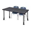 Regency Romig Kee Adjustable Height Rectangle 2-Student Activity Table & Chair Set Wood/Metal in Gray | 34 H x 66 D in | Wayfair MT6630GYAPCGY45NV