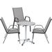 Hokku Designs Hype Round 3 - Person 23.75" Long Outdoor Dining Set Metal in Gray | 23.75 W x 23.75 D in | Wayfair 71B60E314AE34296A73F06C8536DD2C0