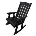 Wildon Home® Lipe Outdoor Patio All-Weather Solid Wood Rocking Chair Solid + Manufactured Wood in Black | 41.3 H x 28.1 W x 26.6 D in | Wayfair