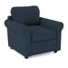 Armchair - Birch Lane™ Warrington Upholstered Armchair Sustain®/Fabric in Blue/Navy | 37 H x 38 W x 37 D in | Wayfair