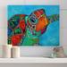 Bay Isle Home™ 'Seaglass Sea Turtle' Painting Print on Wrapped Canvas in Black/Blue/Pink | 1 D in | Wayfair 45EF64A7314443EBA4A00E30B8D593FB