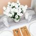 Efavormart 12 Bushes | White Artificial Premium Silk Flower Rose Bud Bouquets