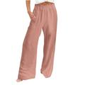 Mrat Women s Athletic Pants Full Length Pants Ladies Loose Wide Leg Pants High Waist Straight Pants Casual Solid Pants Pants For Female Trendy Pink XXXL