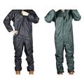 2PCS Motorcycle Raincoat /Conjoined Raincoat/Overalls Men and Women Fission Rain Suit Rain Coat XL Black & ArmyGreen