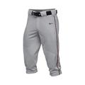 Nike BSBL Knicker Baseball Pants 3 1/4 Gray/Red Youth Size M