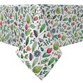 East Urban Home Rectangular Tablecloth, 100% Cotton, 60x104", Leaves & Flowers Garden Cotton Blend in Gray/Green/Pink | 60 W x 60 D in | Wayfair