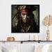 Design Art Portrait Of Pirate - Fashion Man Canvas Wall Art Canvas in Black/Brown/Red | 30 H x 30 W x 1 D in | Wayfair FDP58904-30-30-BK