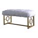 Everly Quinn Bench Fur/Upholstered in Gray/White | 21.5 H x 37.6 W x 18.4 D in | Wayfair 7F2B31E9DA20415890147BD6B44BBD50