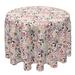 East Urban Home Fick Round Tablecloth, 100% Cotton, 60 Round", Styled Floral Pattern Cotton Blend in Gray/Pink/White | 60 W x 60 D in | Wayfair