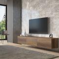 Latitude Run® Colima Floating TV Stand Up to 80" TVs Modern TV Table Wall Mount Console Media Storage Cabinet in Brown | Wayfair