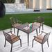 Canora Grey Jacobus Square 4 - Person 35.4" Long Aluminum Outdoor Dining Set w/ Cushions Metal in Brown | 35.4 W x 35.4 D in | Wayfair